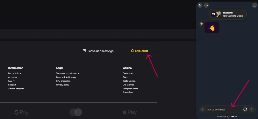 Caswino Casino Customer Support